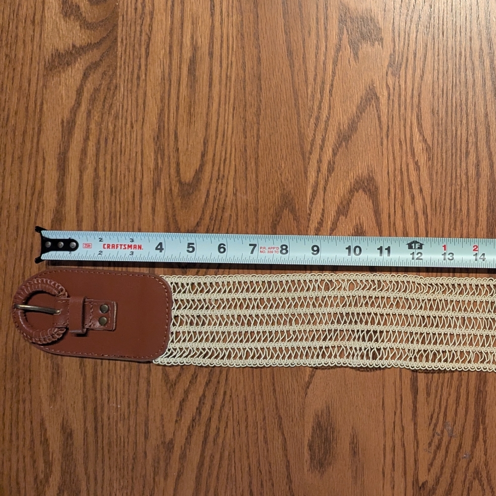 Anthropologie | Brown Leather Woven Belt | Size S - Picture 4 of 7